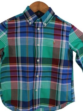 Ralph Lauren Green & Blue Plaid Button-Down Shirt